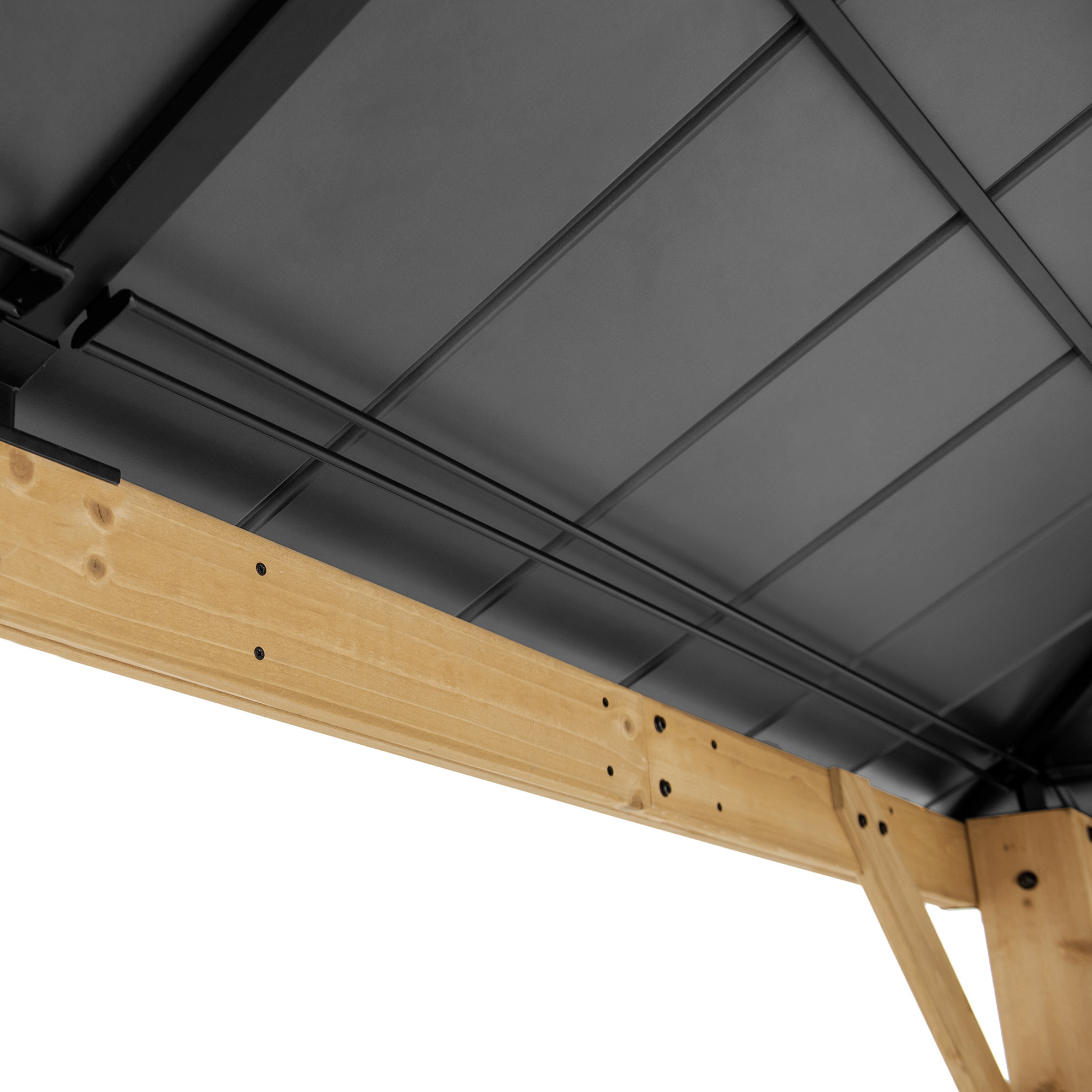 Pavillon de jardin Bruri Sunjoy, 3.9x3.4m dim. ext. (cas échéant incl. débord de toit) naturel, épaisseur paroi : 13,2m² superficie totale - 7