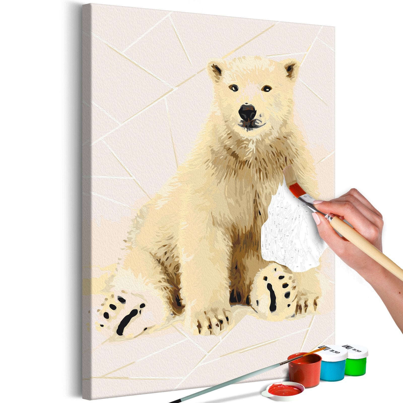Ours à Peindre DIY Bleu Ciel - Kit Créatif Peinture Figurine Ours 23 Cm + Accessoires Kit Créatif Adultes Enfants