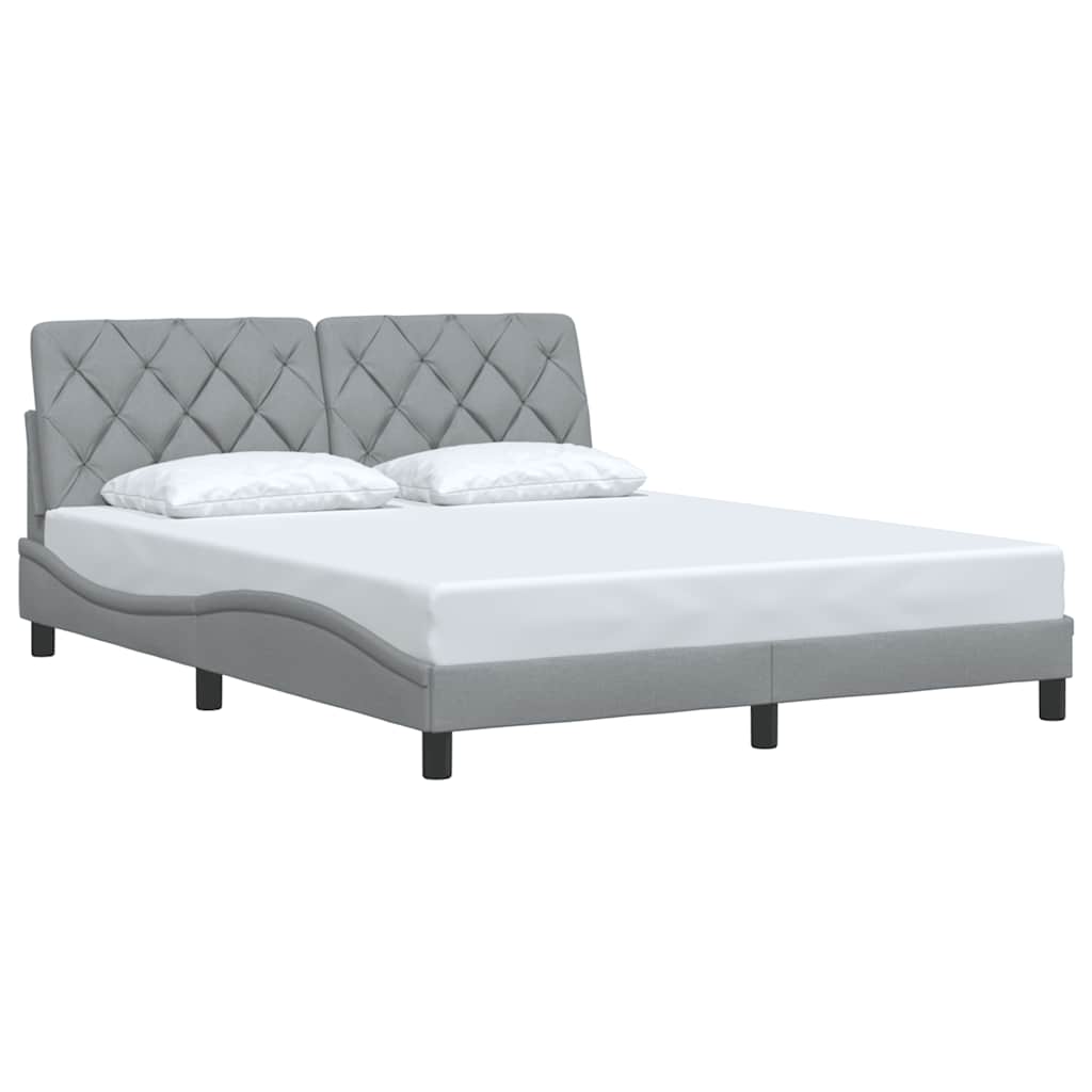 Cadre de lit sans matelas gris clair 160 x 200 cm en tissu - 2