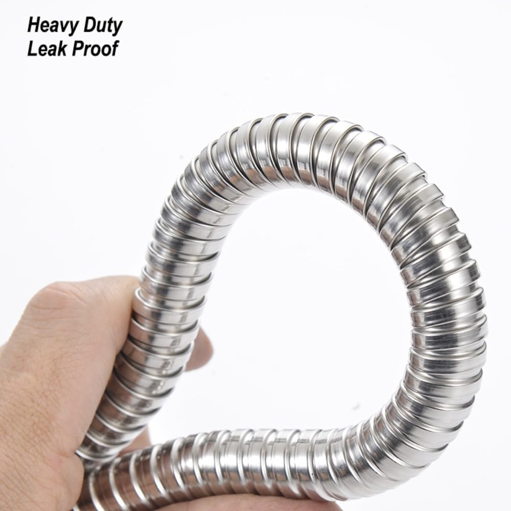 Tubo doccia con raccordo anti-groviglio in acciaio inox - 1,5 metri, argento - 2