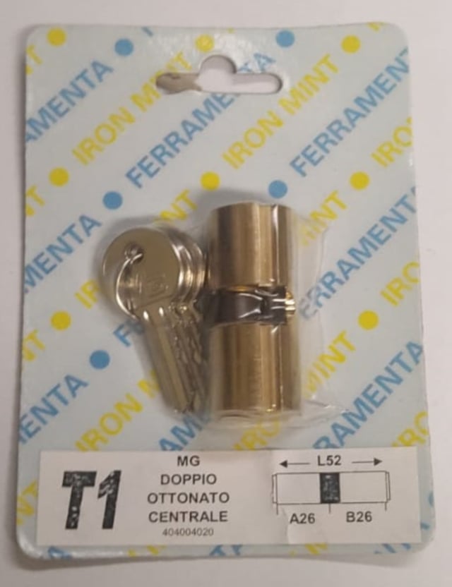 IRON MINT - CILINDRO DOPPIO OTT. CENTRALE TONDO DIAM22 T 52-26-26