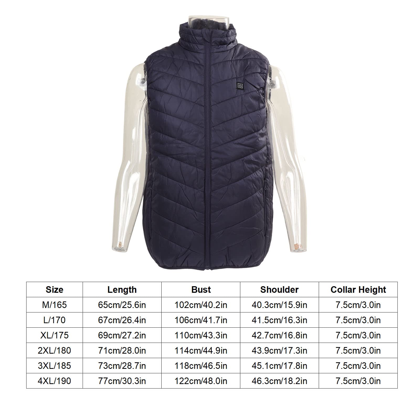 Gilet chauffant, gilet chauffant d'hiver, gilet chauffant électrique avec 3 niveaux de chauffage 9 zones de chauffage, vestes chauffantes lavables pou - 6