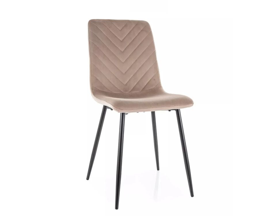 Krzesło tapicerowane DAREN VELVET ciemnobeżowe