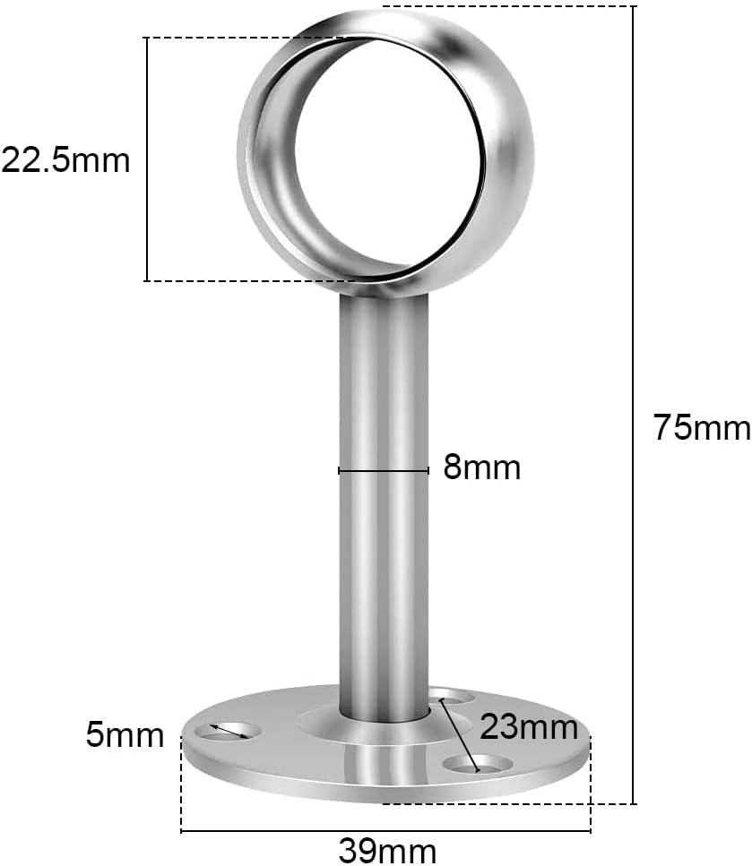Supports de Tringle à Rideaux, 2 Pièces Aluminium Support Tringle Rideau Plafond pour Barre 20mm à 25 mm, Accessoire Tringle à Rideaux Plafond (Doré) | Leroy Merlin