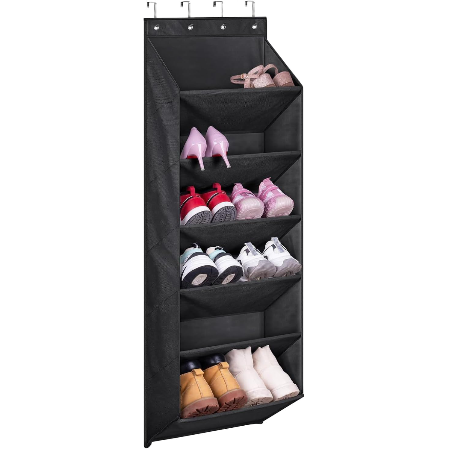 Lavezee Lot De 2 étagères à Chaussures Murales En Métal Noir Pour 8