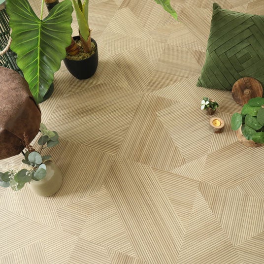 Sol Vinyle Tactile - Bois clair texturé aux lignes striées - Rouleau de 3m x 4m - 2