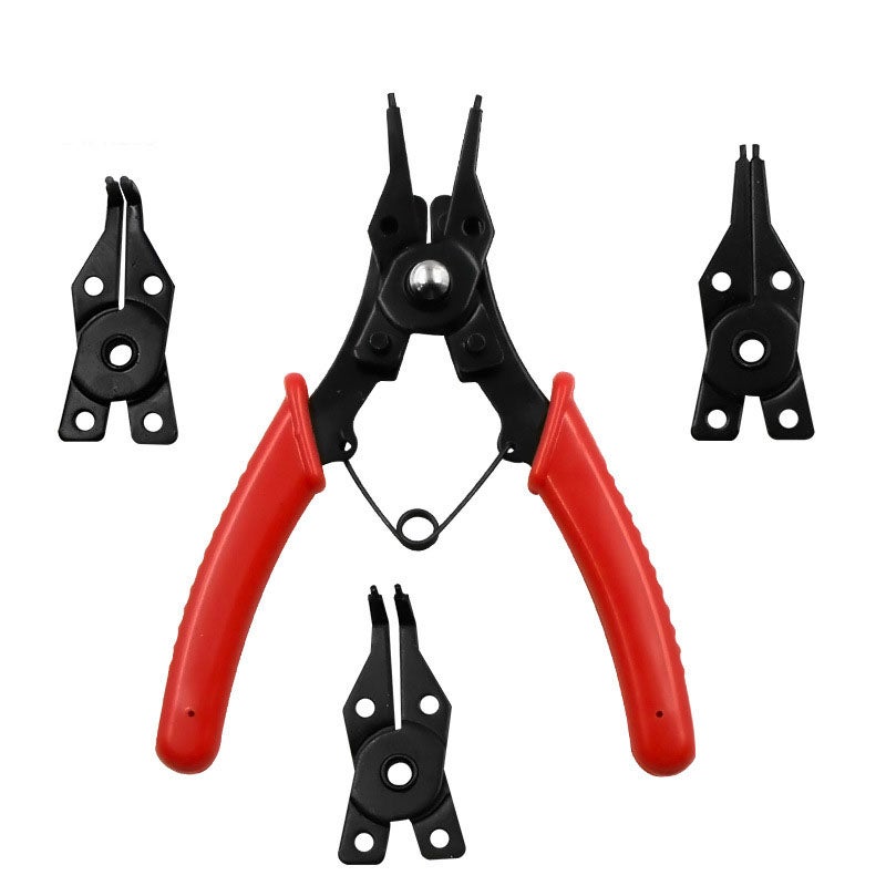 Pince à Circlips 4-en-1 – Pour Anneaux Internes/externes – Acier Ressort – Usage Auto Et Plomberie