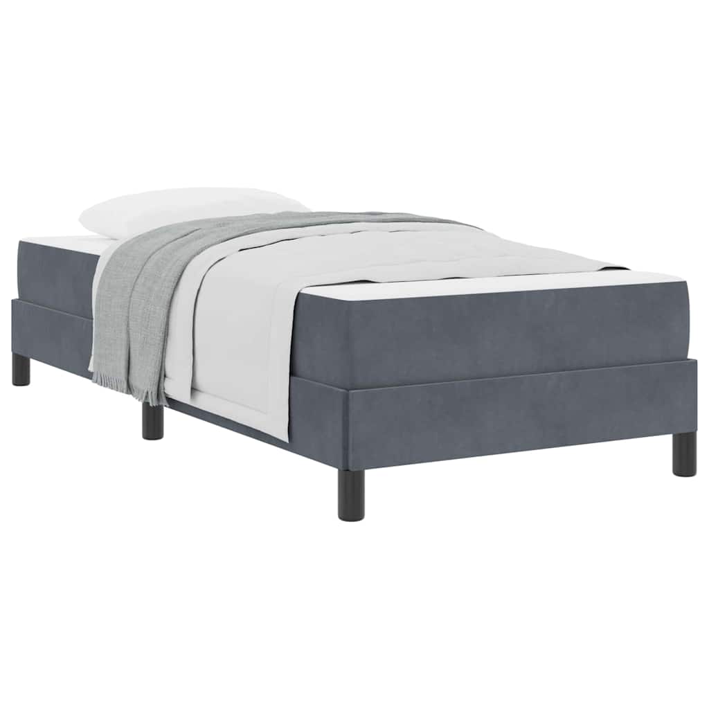 Cadre de lit avec matelas Gris foncé 90 x 200 cm Velours - 3