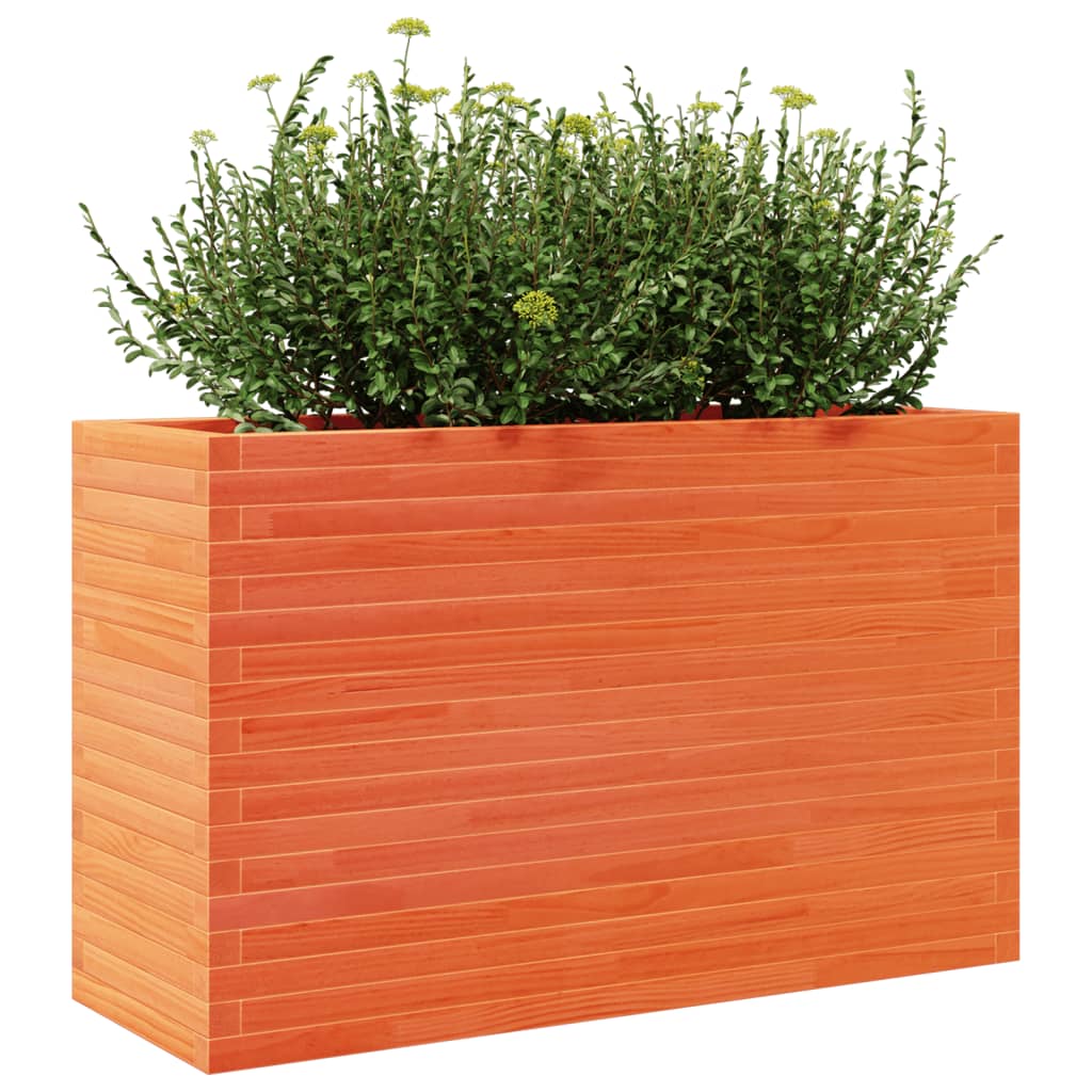 Jardinière - Bac à Fleurs cire marron 110x40x68,5 cm bois de pin massif - 4