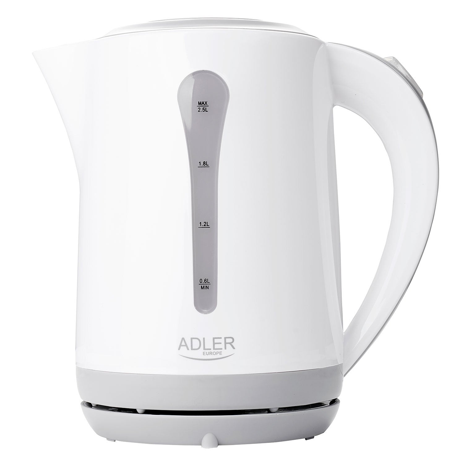 Adler AD1272 Bollitore Elettrico , Capacità 1 L, senza Fili, Spegnimento Automatico, Bianco, 1600W