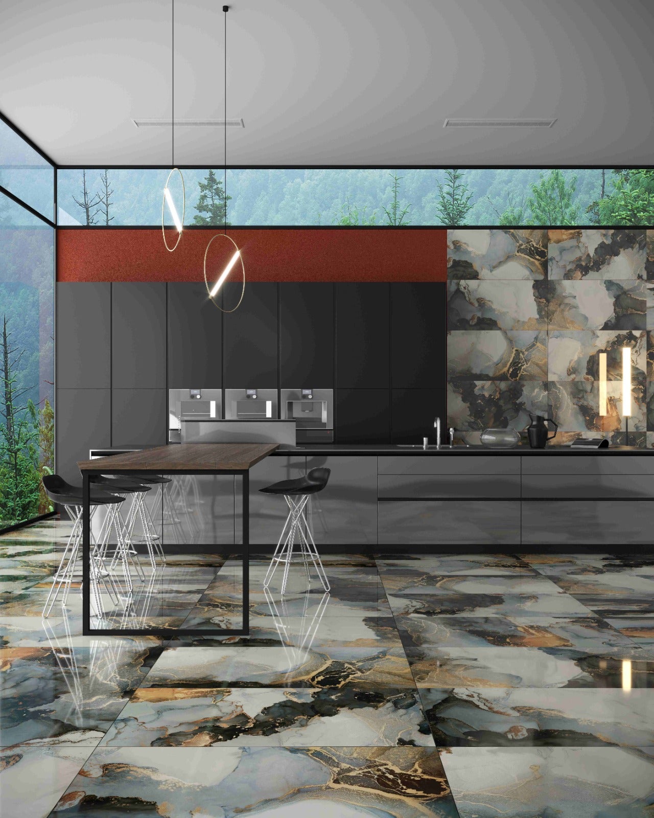 Carrelage sol/mur effet marbre gris JOYA l.120 x L.60 cm CERALUX - 2