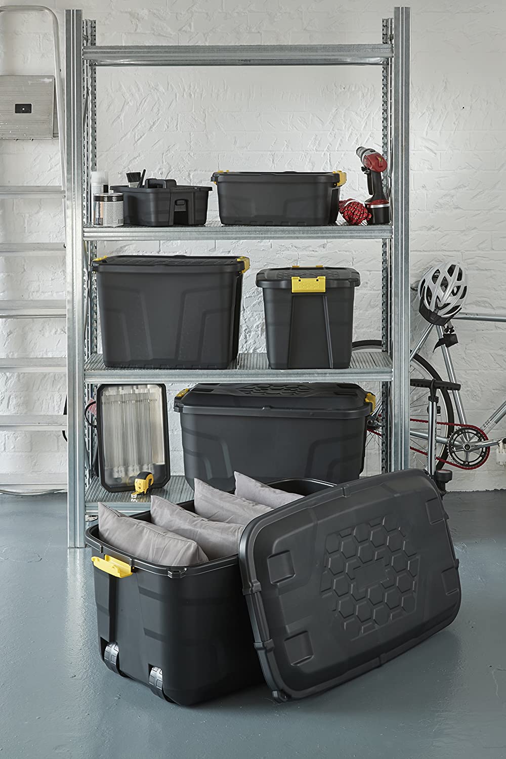 Malle De Rangement 145L Heavy Duty sur roulettes, L.94 x l.52 x H.45 cm - 4