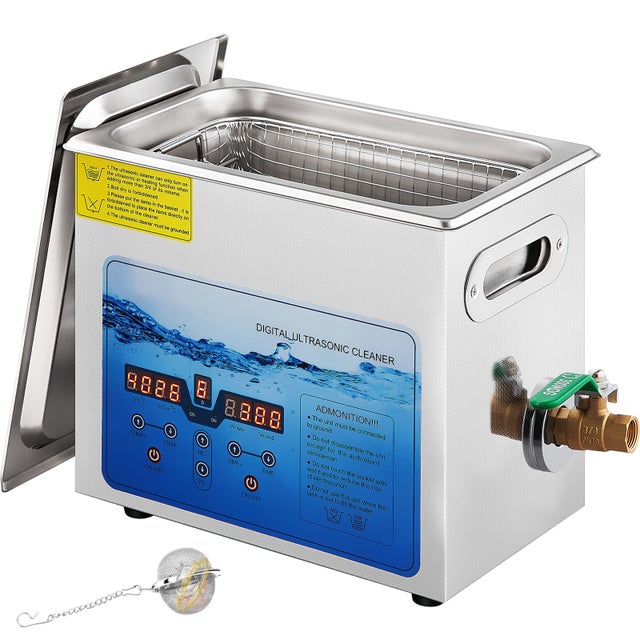 Nettoyeur à ultrasons,SucceBuy 6 L,220 V,fréquence réglable 36 kHz-40 kHz,avec minuterie numérique et chauffage,pour bijoux et pièces monnaie