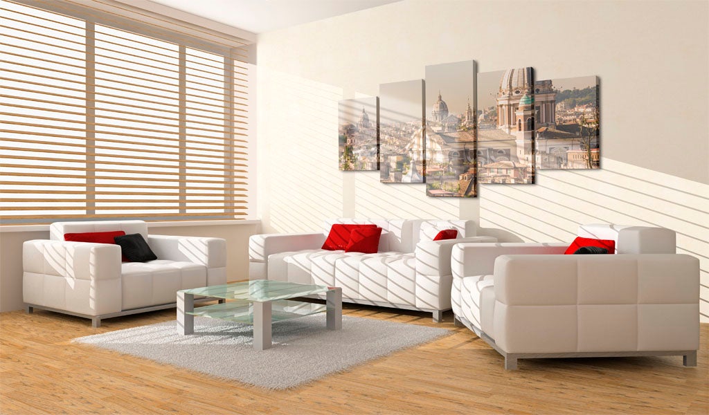 LuxHomeDecor Quadro Finestra Su Roma 100x75 Cm – Stampa Su Tela Canvas Con Telaio In Legno, Made In Italy, Pronto Da Appendere