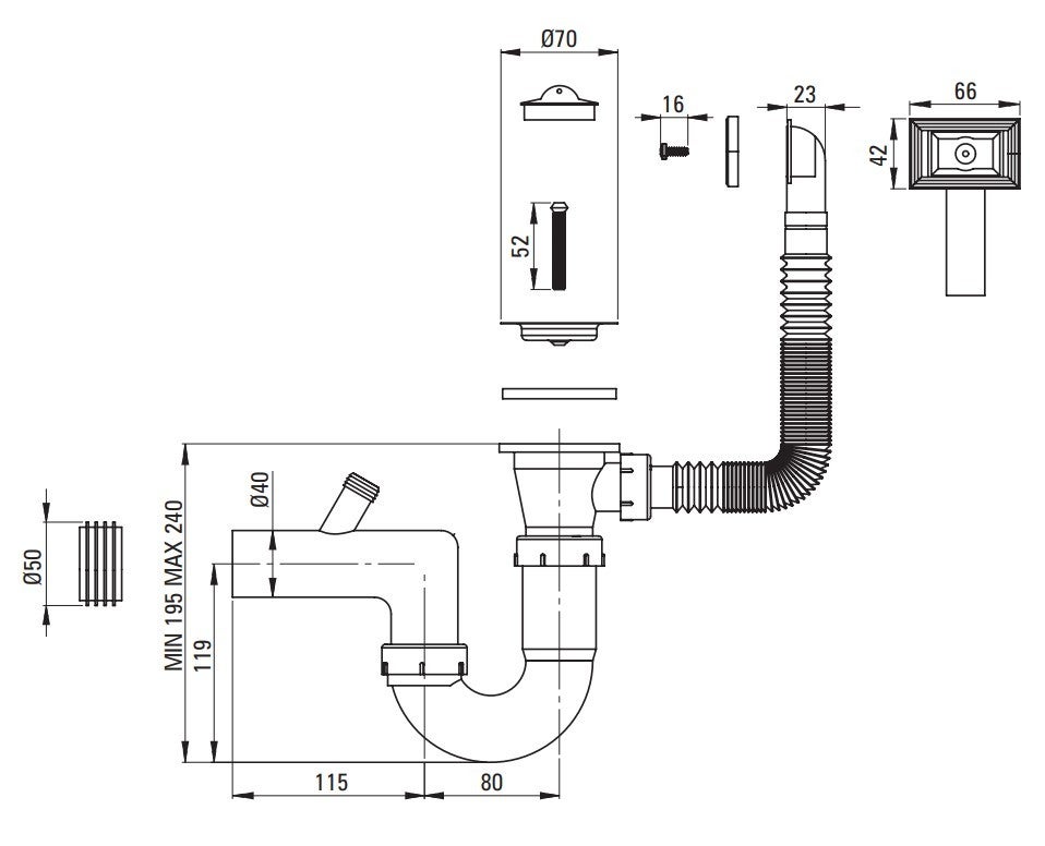 Lavello cucina da appoggio singola vasca con gocciolatoio sinistra Deante TANGO ZM5_011L - Acciaio Spazzolato - 3