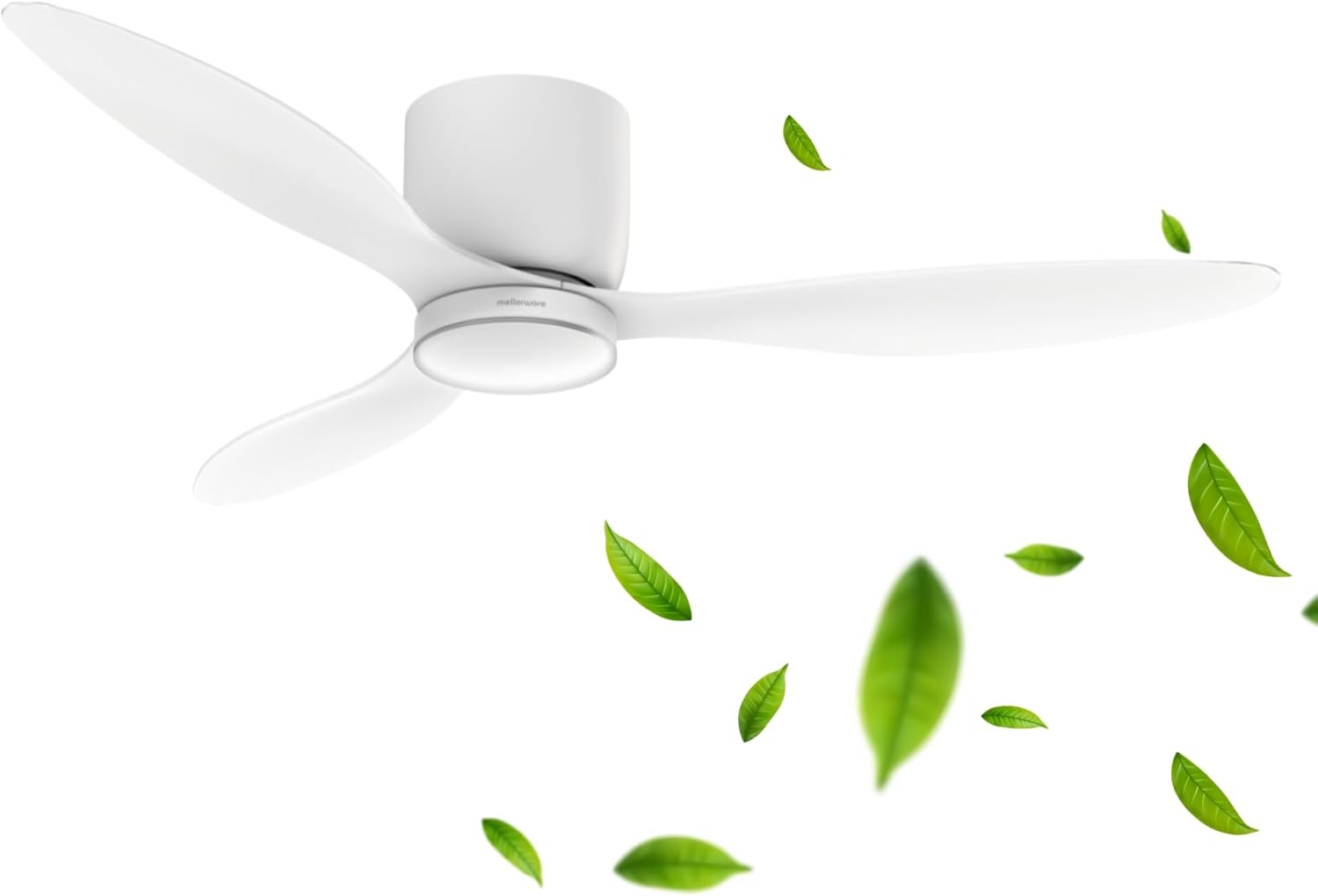 Mellerware - Ventilateur De Plafond Brizy Bright | 30W | 6 Vitesses | Ultra Silencieux | 3 Pales 132 Cm | Fonction été/hiver | LED | Bois Clair | Leroy Merlin