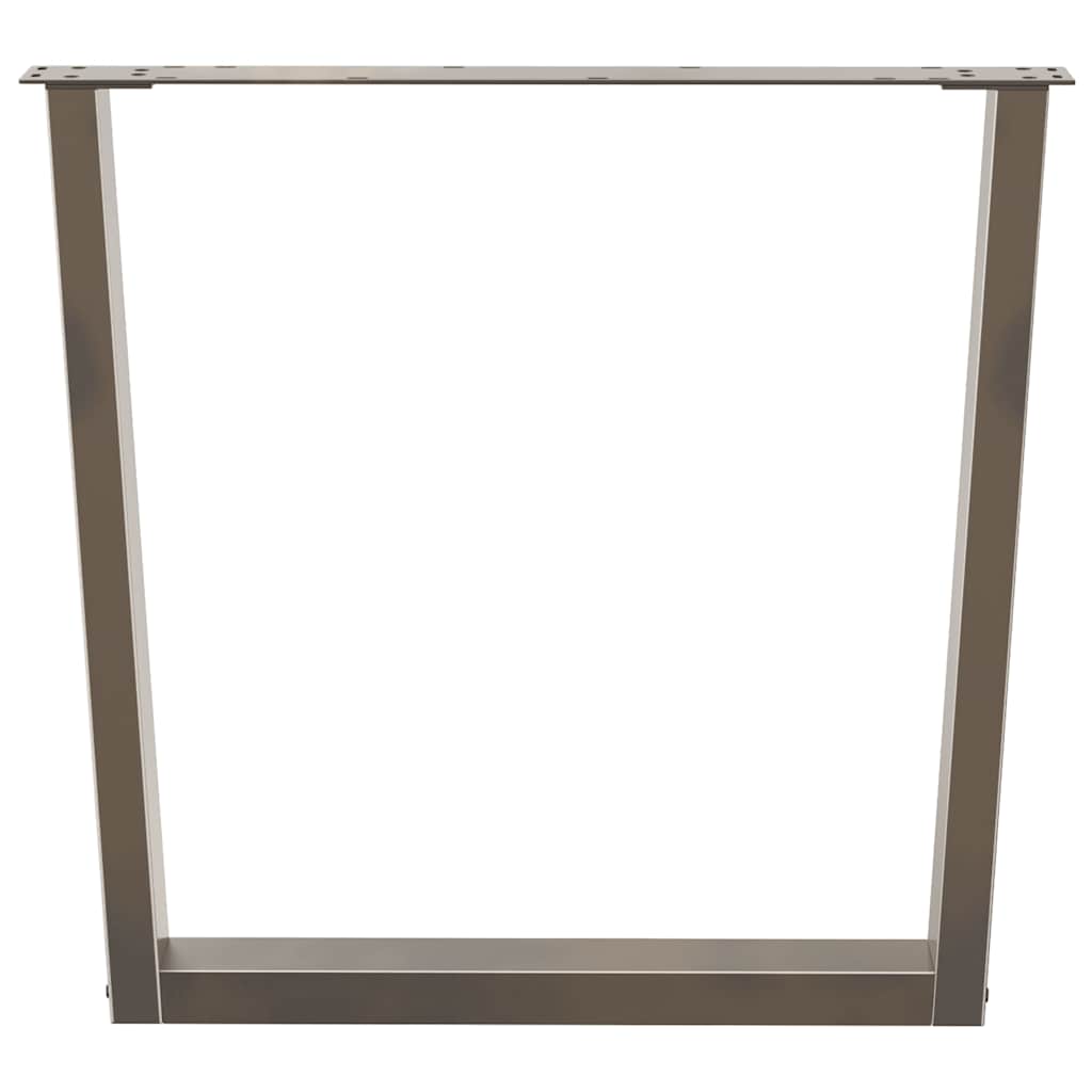 Maison Exclusive - Pieds de table à manger en forme de V, 2 pièces, acier l, 90 x (72-73,3) cm - 5