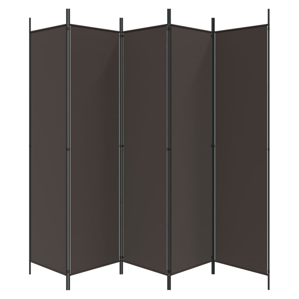 Cloison de séparation | Paravent | Séparateur 6 panneaux Marron 300x200 cm Tissu - 4