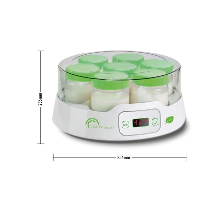 8 Pots à Yaourt Little Balance 190ml - Verre - Couvercle Prune