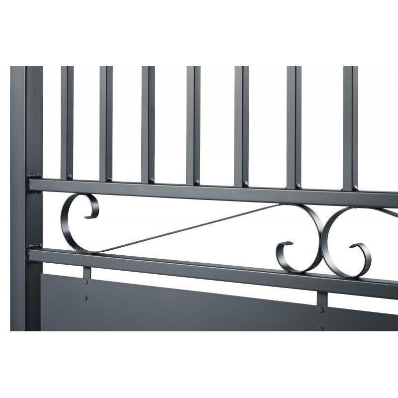 Portail aluminium tradition style ferronnerie 3m50 Gris - 3