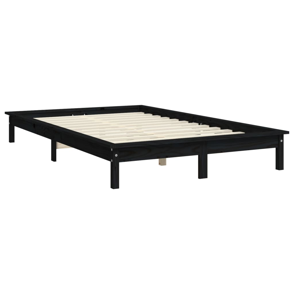 Cadre de lit sans matelas noir bois de pin massif vidaXL - 5