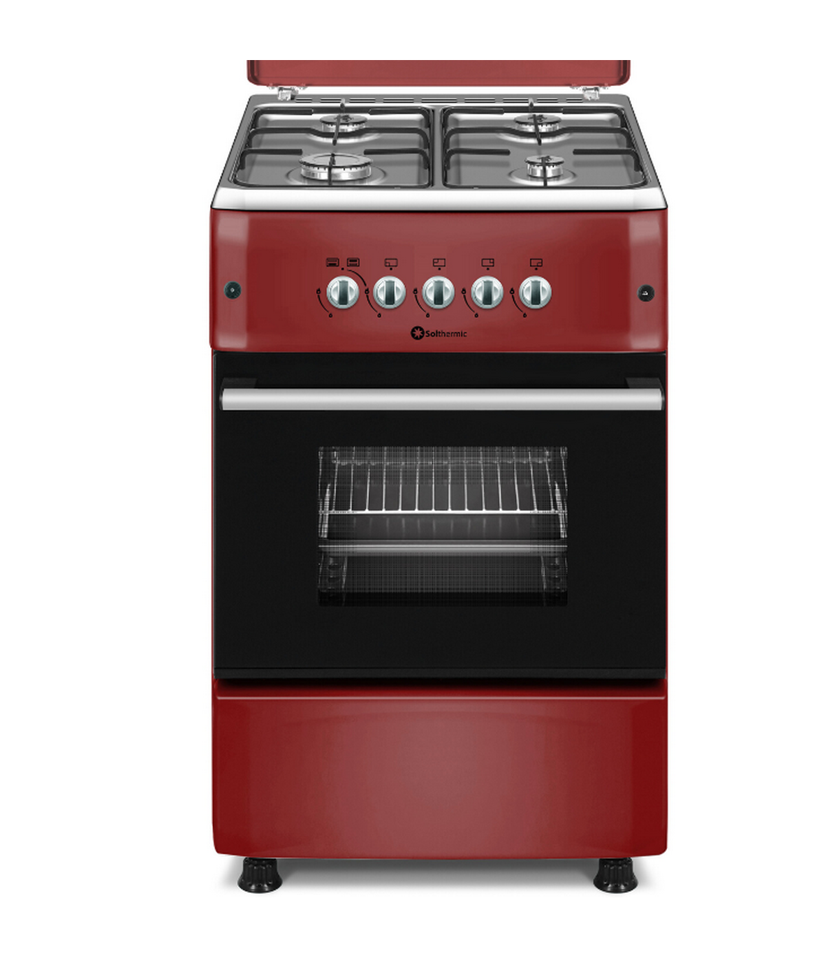 Solthermic Roja/Burdeos Cocina Gas F5s40g2ir 4 Fuegos 50X55cm - Imagen 2