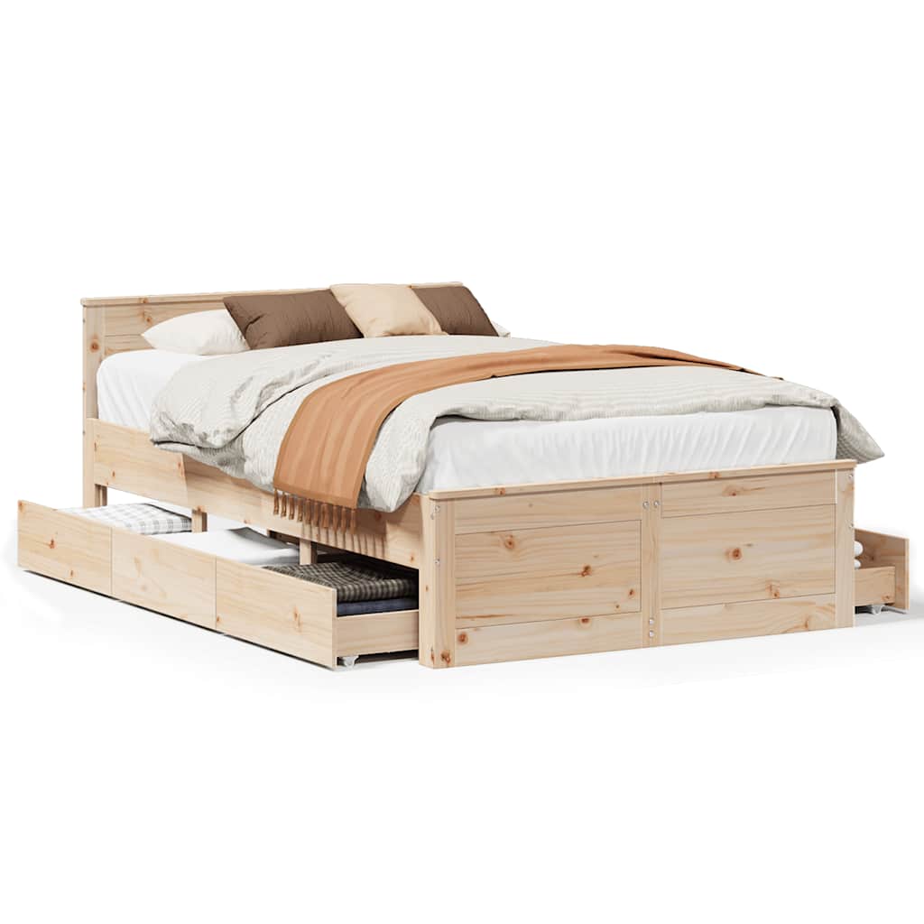 SALE 2025Structure/Cadre de lit - Lit 2 personnes - blanc 120x190 cm - bois de pin massif,37.1 Kg 8110 - Maison