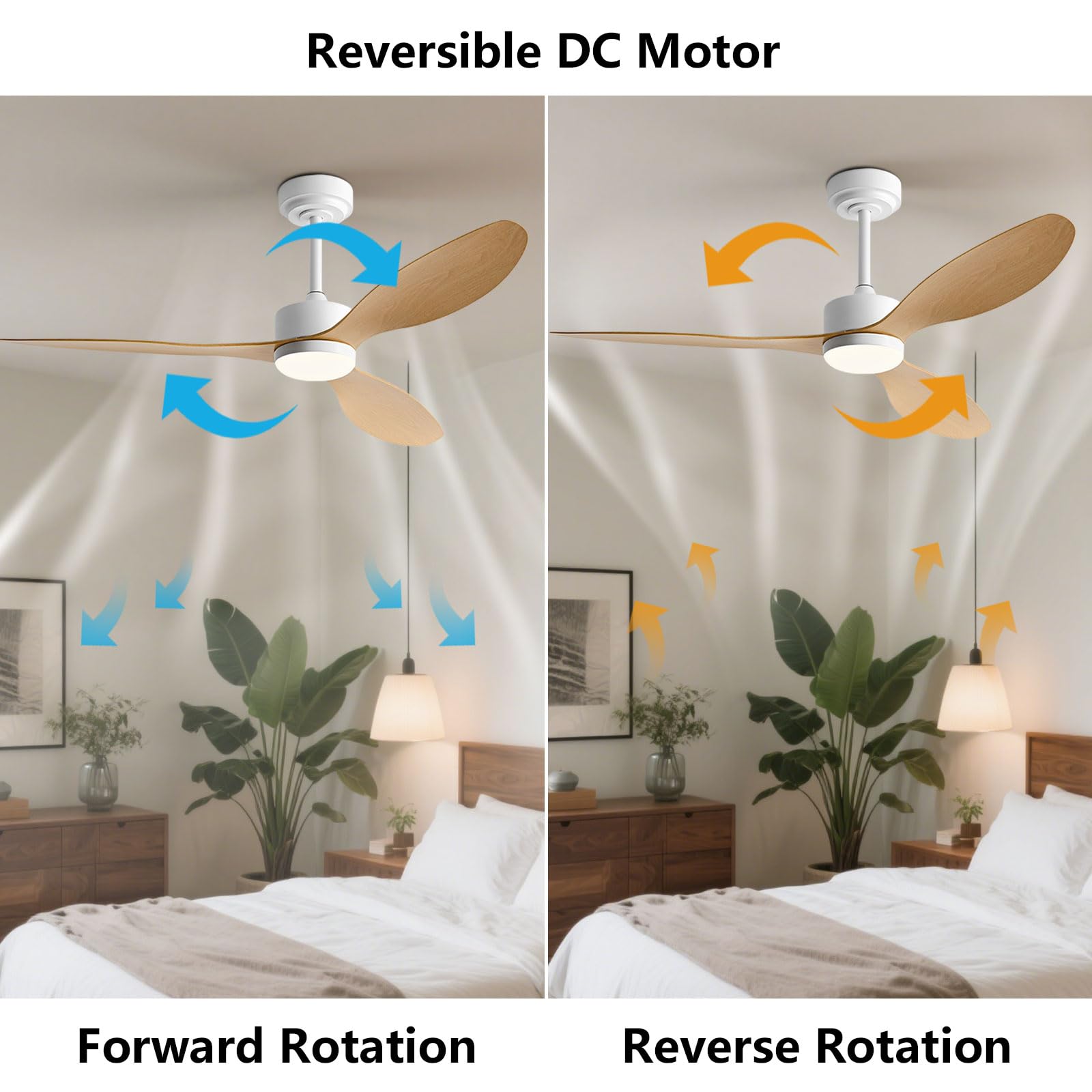 Ventilateur de plafond de 106 cm avec lumière et télécommande, moteur CC silencieux, 6 vitesses, 3 températures de couleur, minuterie - 7