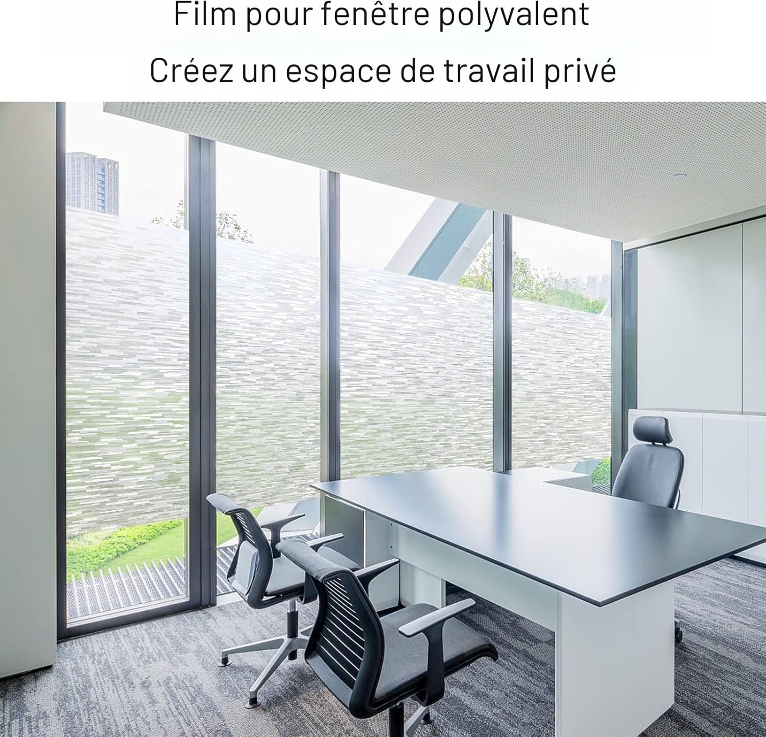 Film électrostatique Non adhésif pour fenêtre - Bloque Les UV - Film décoratif Amovible Opaque pour la Maison, la Salle de Bain - 44,5 x 200 cm - 5