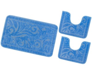 WohnDirect Premium Tappeto da Bagno con Foro per Il WC 45x45cm - Blu