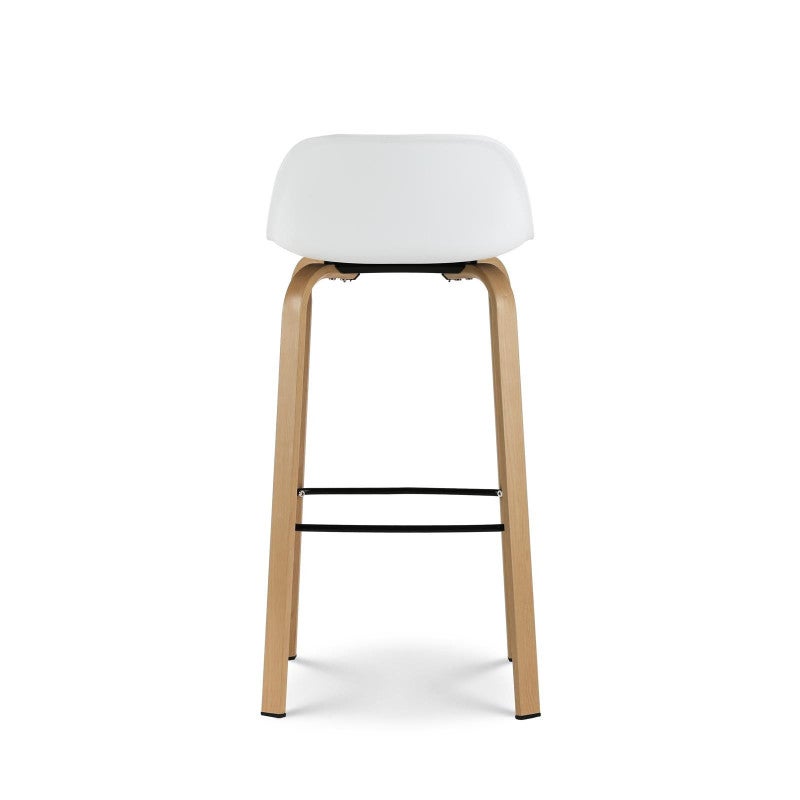 Conjunto de 2 taburetes de bar blancos de estilo escandinavo con patas de metal efecto madera - Altura 66cm - 8