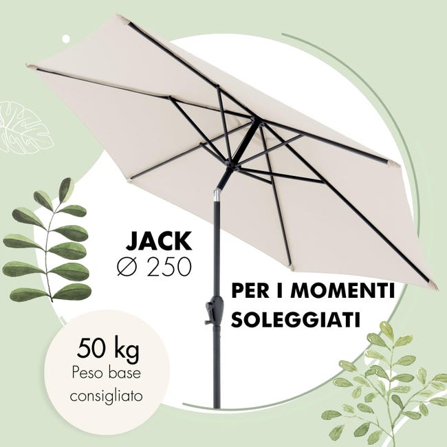 Doppler ombrellone Jack 250 cm Ombrellone curvo per balcone