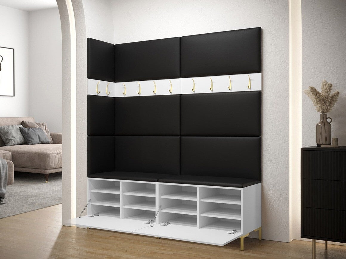 Conjunto para corredor Tivsoa 104, 196x168x46cm, Craft carvalho, Couro Ecológico, Placa de aglomerado laminado, Colocado, Montado nas parede - 4