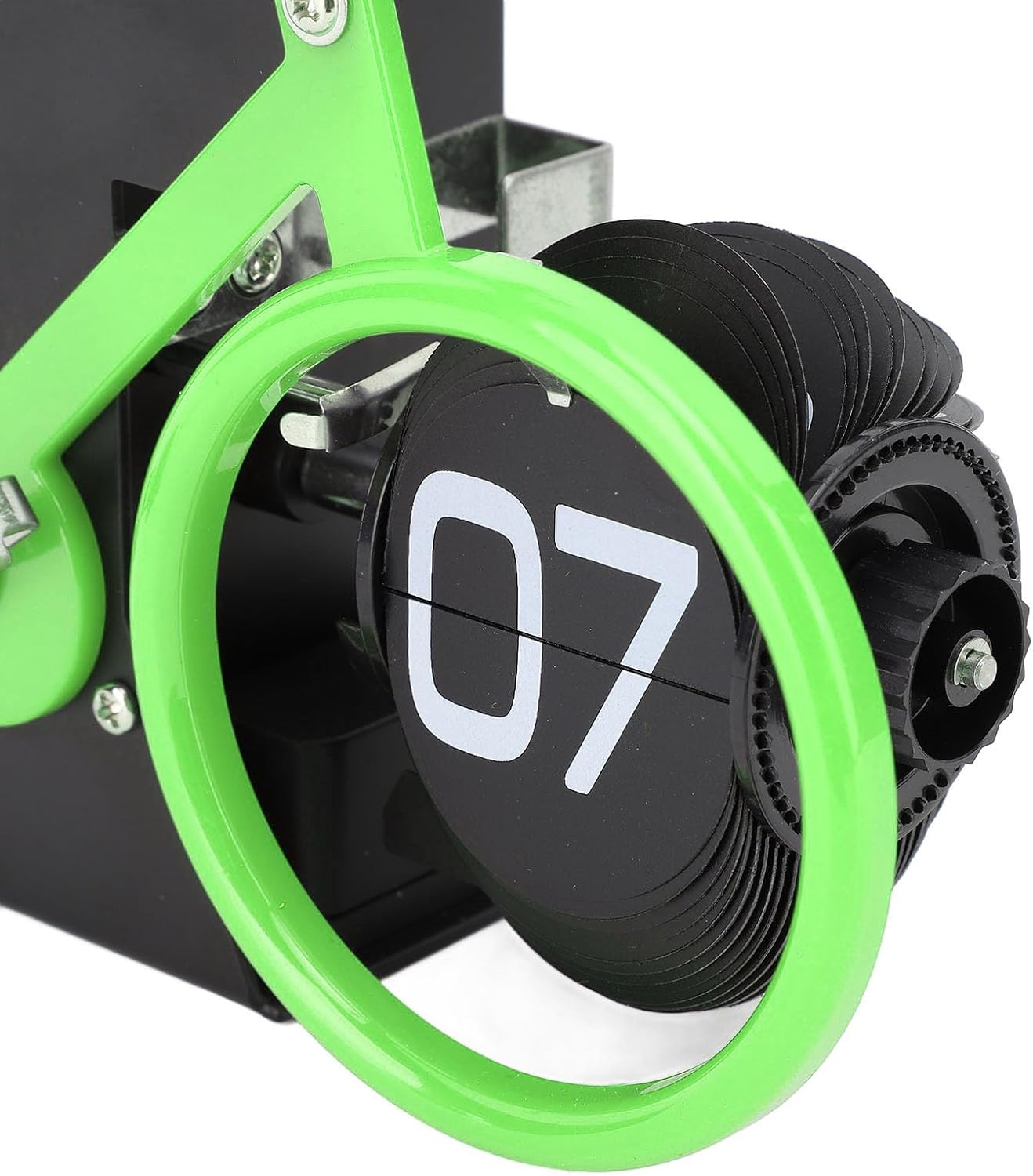 Horloge de table en forme de vélo, horloge à rotation automatique des pages, horloge décorative rétro, horloge à rotation simple des pages (vert) - 6