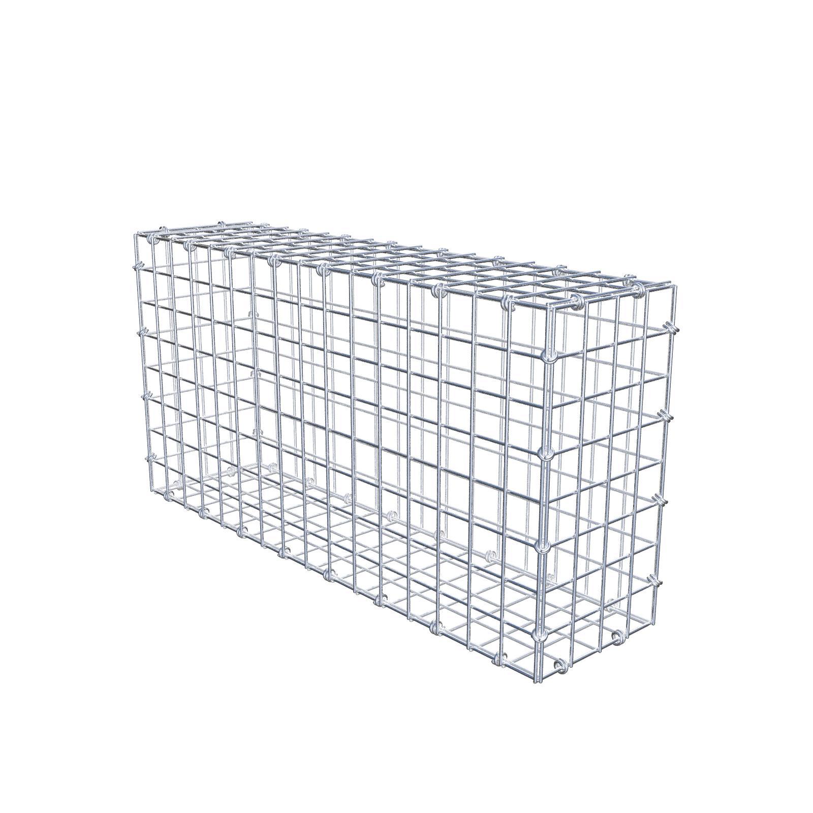 Gabiona Gabion à Monter En Longueur 100 Cm X 40 Cm X 20 Cm (L X H X P), Maille 5 X 10 Cm, Anneaux En C