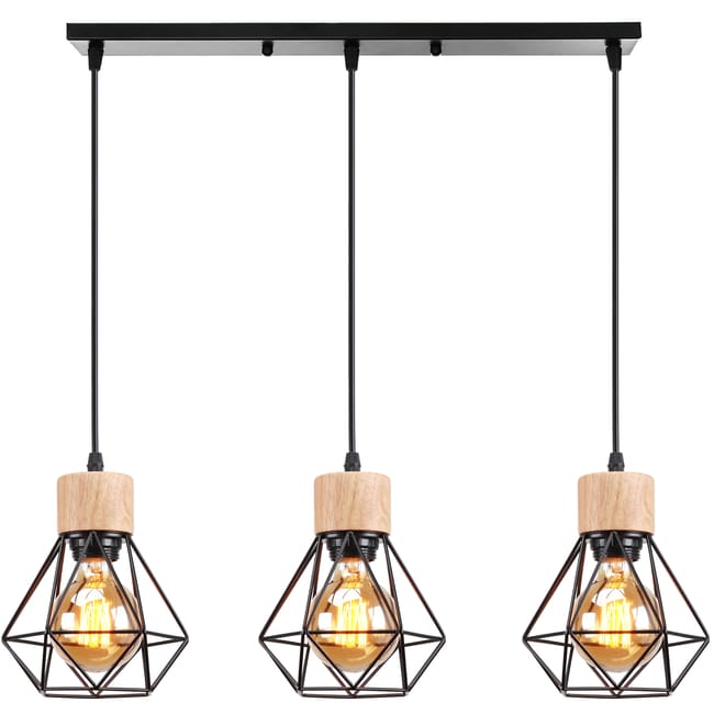 Lampa wisząca w stylu industrialnym, plafon metalowy w kształcie klatki, lampa wisząca w stylu vintage, regulowana długość przewodu (bez żarówki)