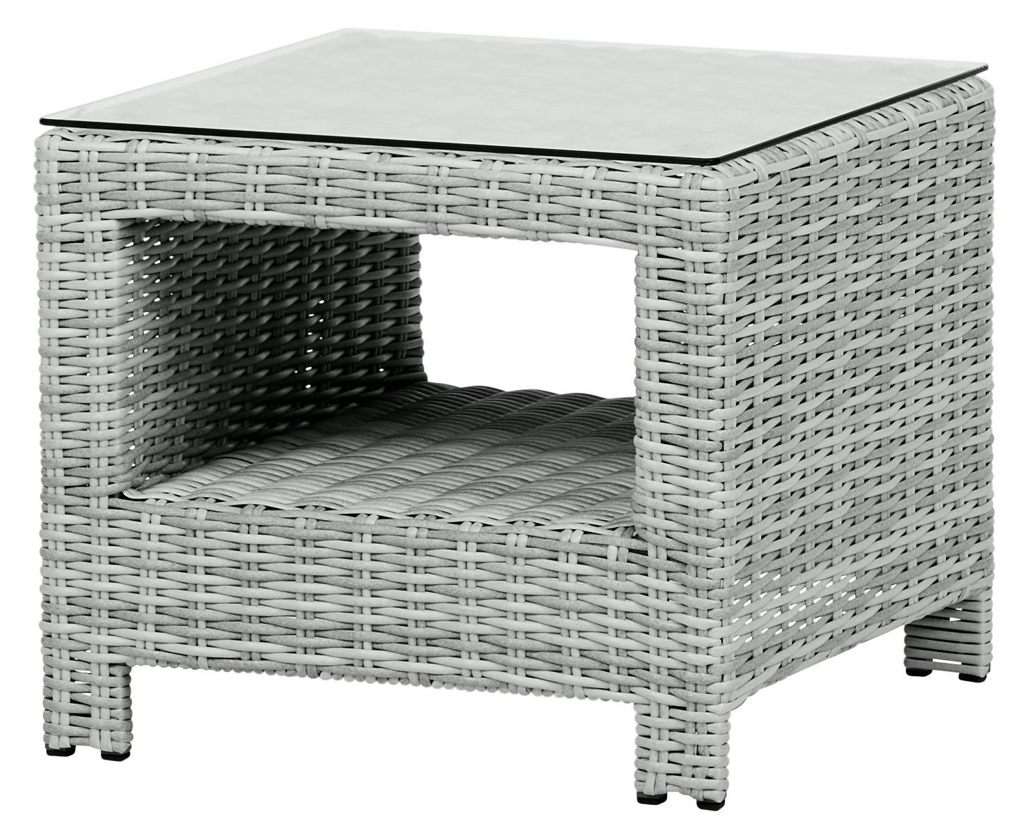 Vinor stolik pomocniczy, z blatem szklanym, piasek.