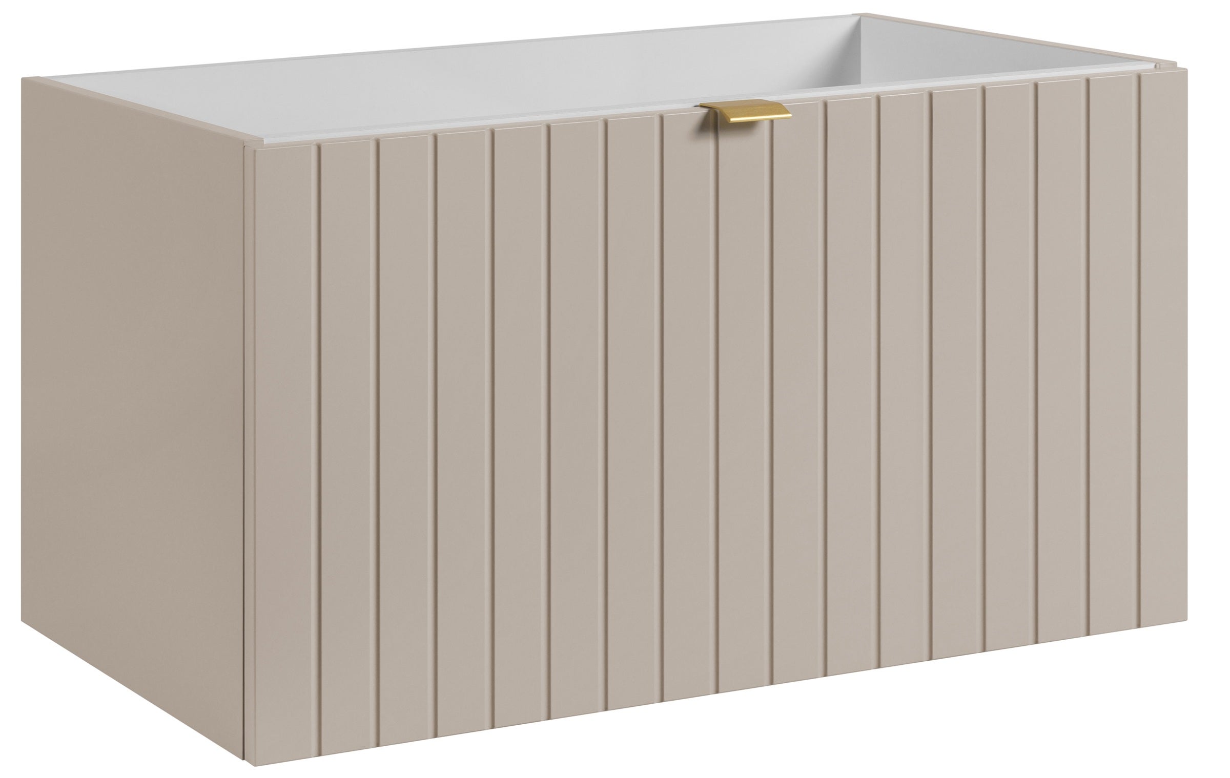 Szafka łazienkowa HARMO 80 cm kaszmir lakierowany frezowany front 2 szuflady