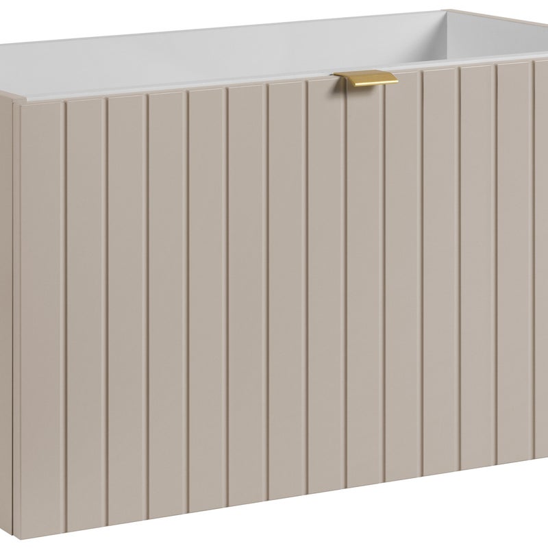 Szafka łazienkowa HARMO 80 cm kaszmir lakierowany frezowany front 2 szuflady