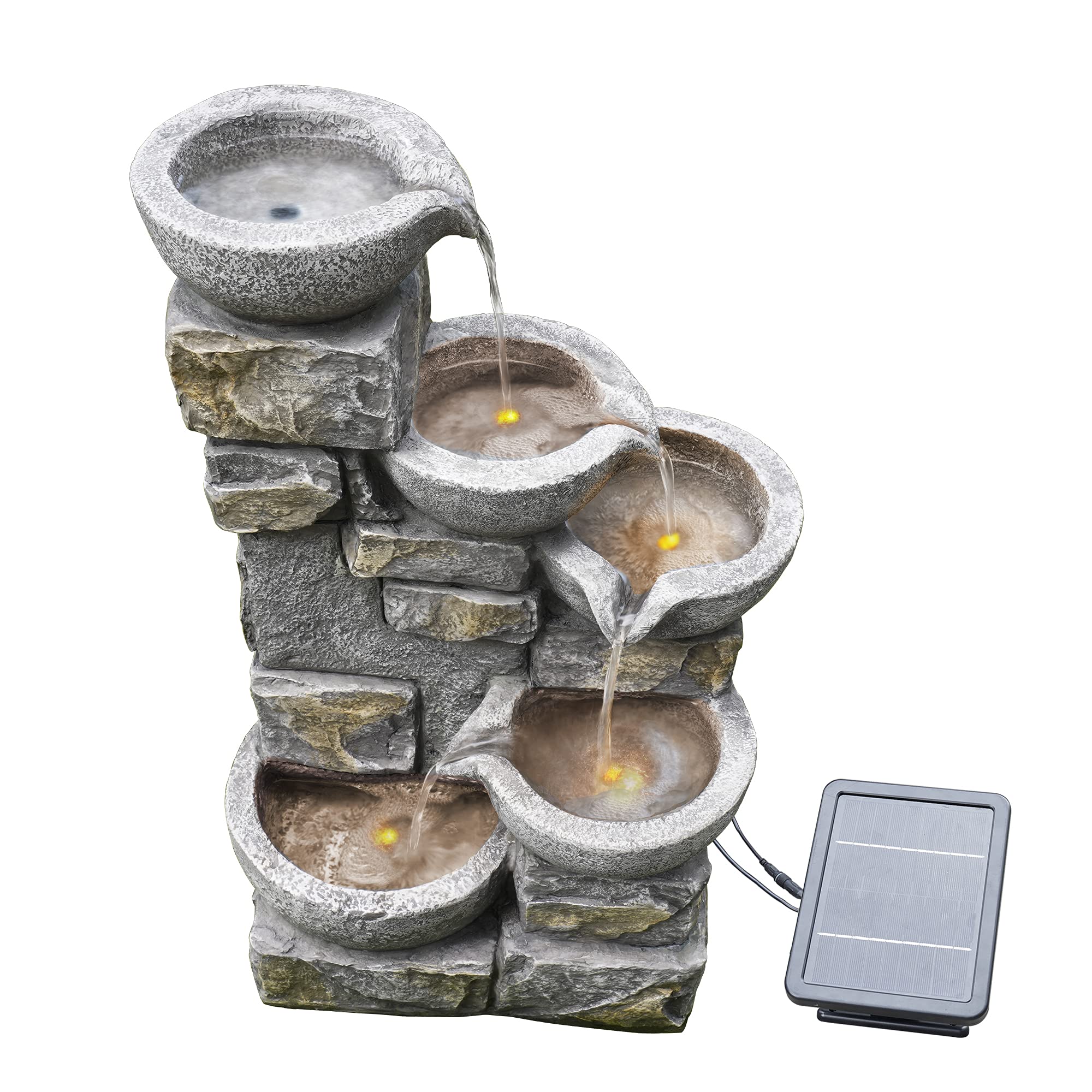 Fontaine de jardin décorative avec cascade d’eau, Gris TEAMSON HOME - 5