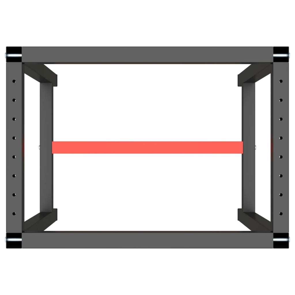 Estrutura de bancada em metal preto e vermelho fosco 70x50x79cm - 5