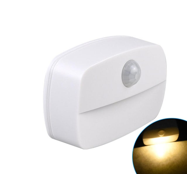 Lampka nocna z czujnikiem ruchu, oświetlenie z czujnikiem ruchu, oświetlenie szafki LED, lampa akcentująca zasilana bateryjnie, ciepła biel