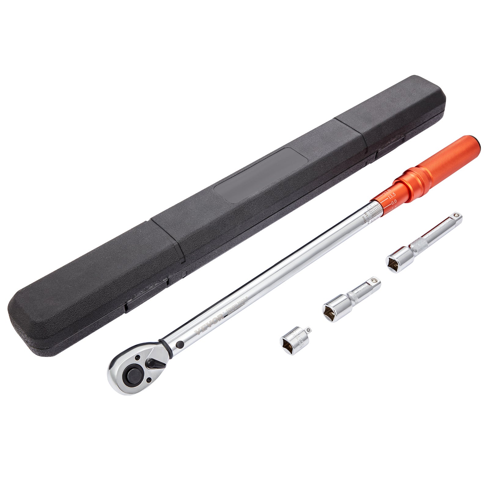 Klucz dynamometryczny 1/2", 34-340 Nm Klucz dynamometryczny zestaw rowerowy i motocyklowy, dokładność błędu ± 3% 2 pręty przedłużające 127 i 76, VEVOR