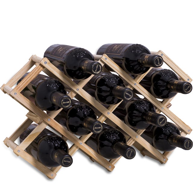 Ce casier à vin peut contenir 10 bouteilles et mesure 45 x 12,5 x 31 cm, ce qui le rend adapté aux bars et aux cuisines.