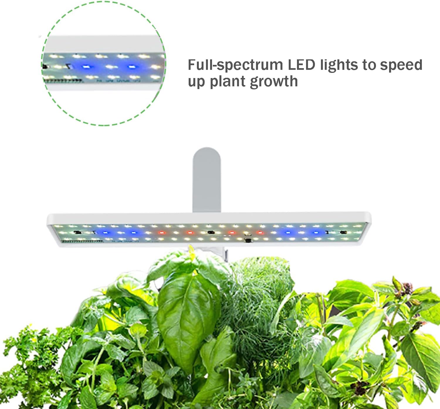 Système de culture hydroponique avec lampe de culture à LED, kit de jardin d'herbes aromatiques d'intérieur, boîte de jardinage avec pompe à eau - 3