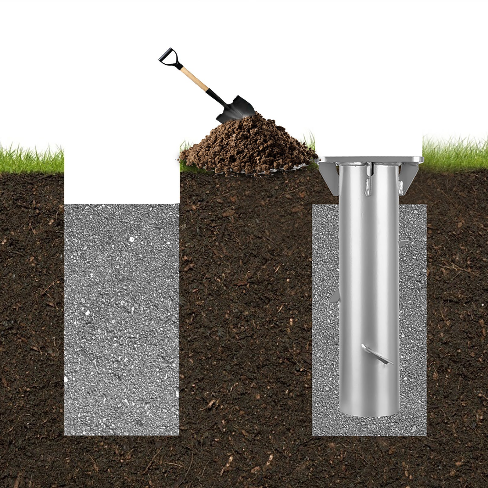 Ancrage de parasol pour sol – Fixation stable pour jardin et espaces extérieurs - 5