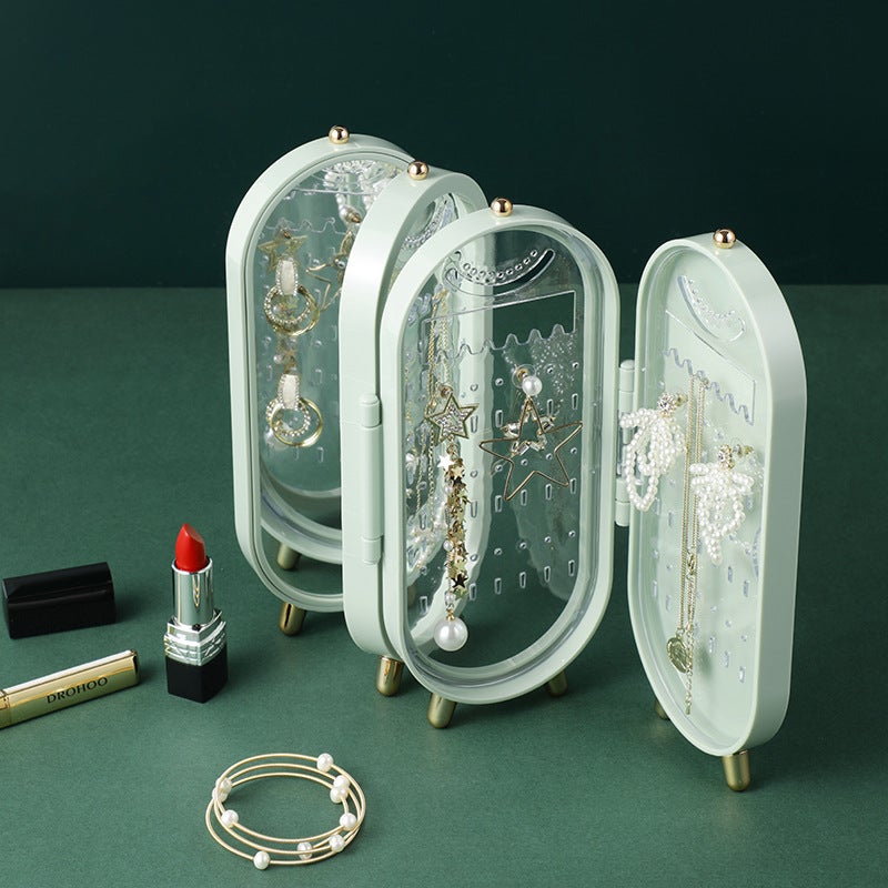 Armoire à bijoux pliable à écran design - Vert, Organiseur de bijoux pour femmes - 3