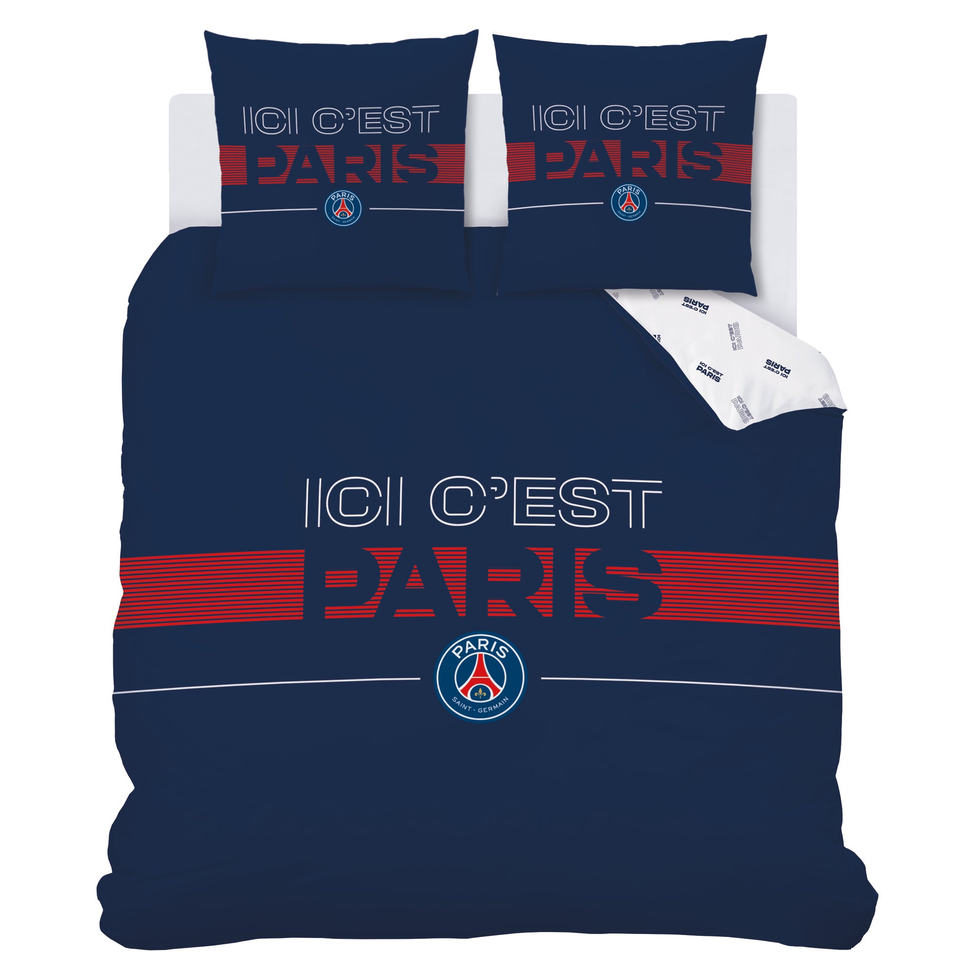 Parure de lit imprimée 100% coton, PSG DEVISE - 6