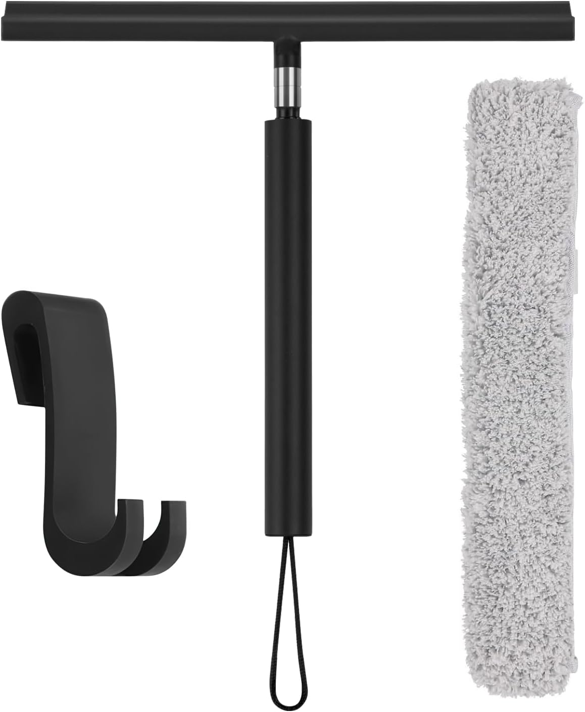 Ściągaczka do wody prysznicowej z drążkiem teleskopowym (30 do 120 cm), ściągaczka podłogowa, ściągaczka podłogowa, długi uchwyt do łazienki, prysznic