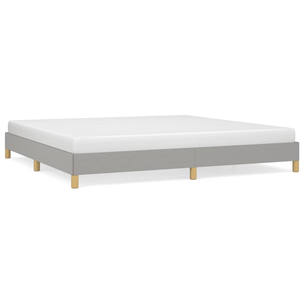 Cadre de lit sans matelas gris clair 200 x 200 cm en tissu - 2
